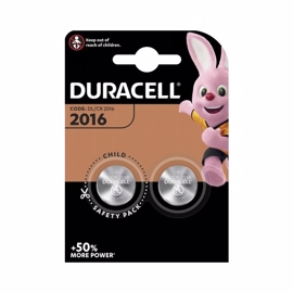 CR2016 Duracell 3V Lithium batteri (2 pak)